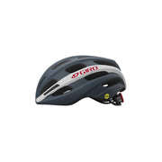 Dark gray Giro bike helmet with rear vents and black chin strap