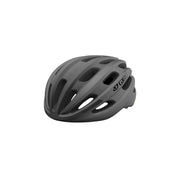 Dark gray Giro bike helmet, angled side view with large vent openings