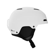 Giro MIPS ski helmet, white shell with black ear pads and chin strap