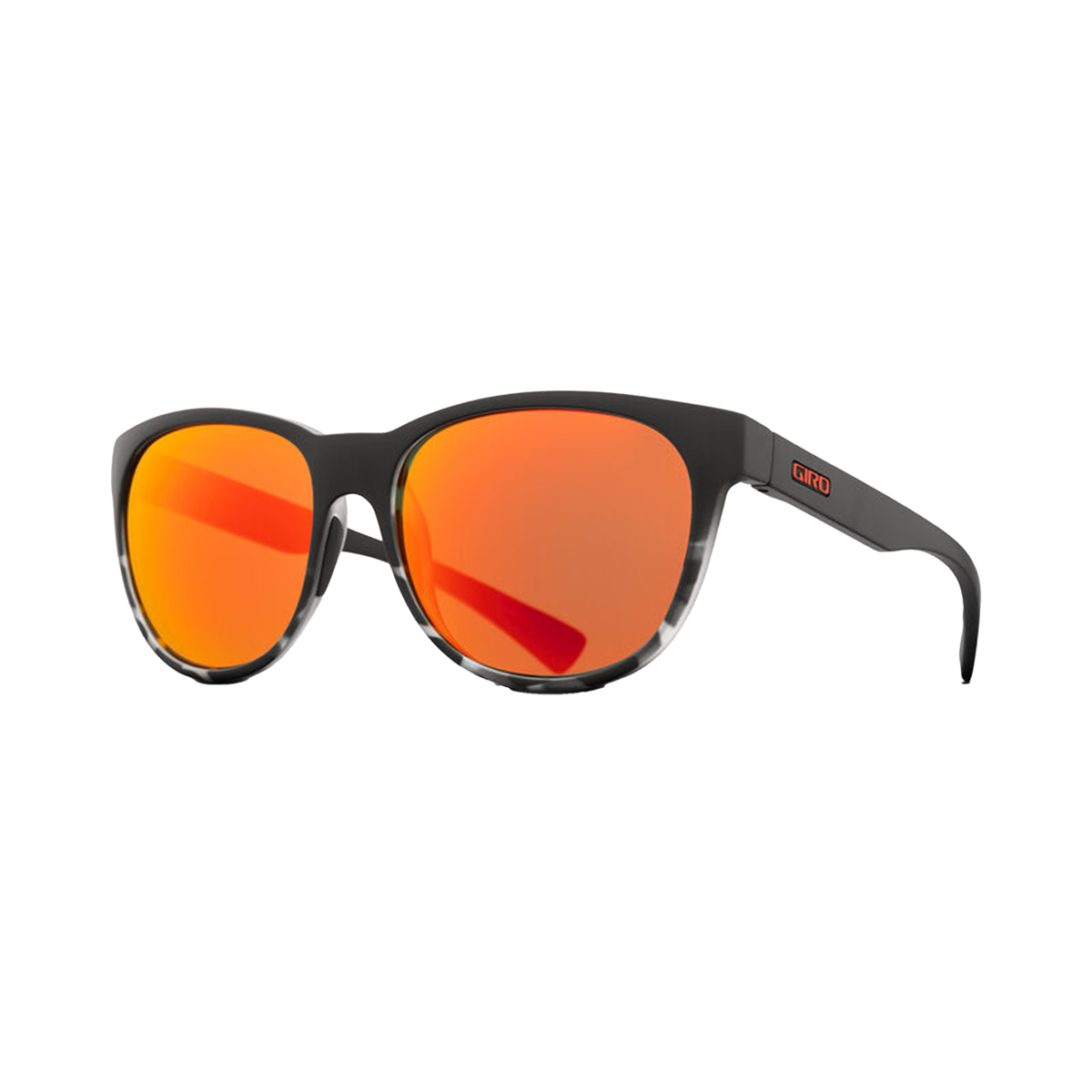 Giro Lupra sunglasses with matte black frame and orange reflective lenses