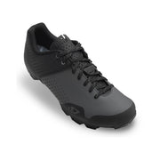 Black cycling lace-up shoe with perforated upper and grippy outsole