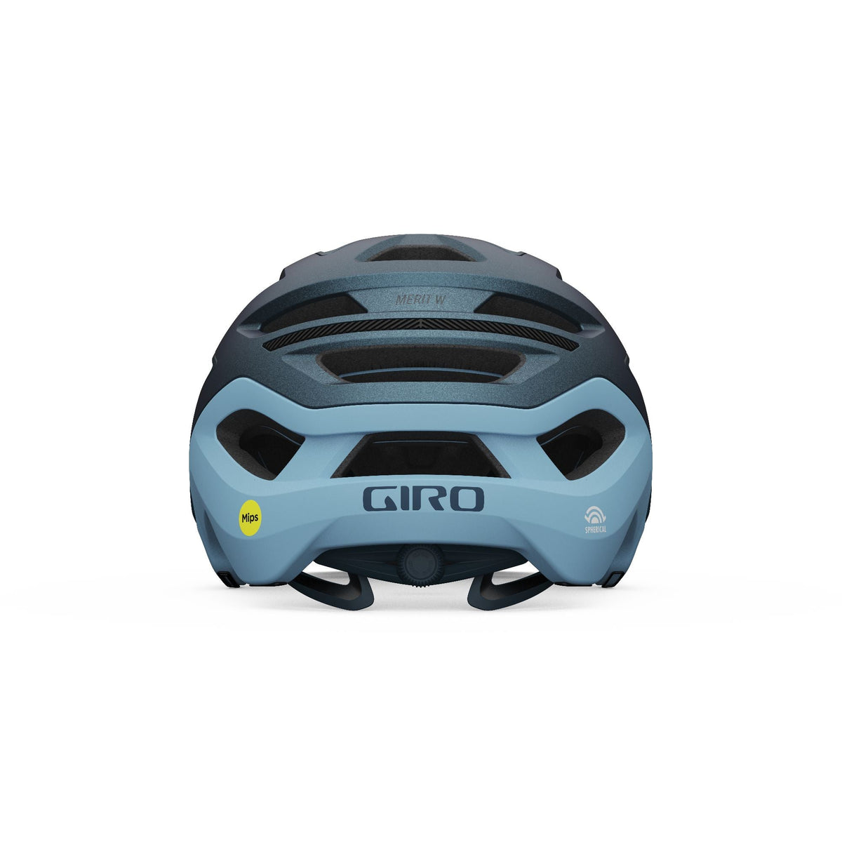 Women’s MIPS bike helmet, matte dark blue top view with vent channels
