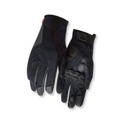 Giro Pivot 2.0 cycling gloves, black full-finger with padded knuckles and wrist strap