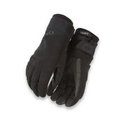 Giro Proof black cycling gloves with padded knuckles and Velcro cuff