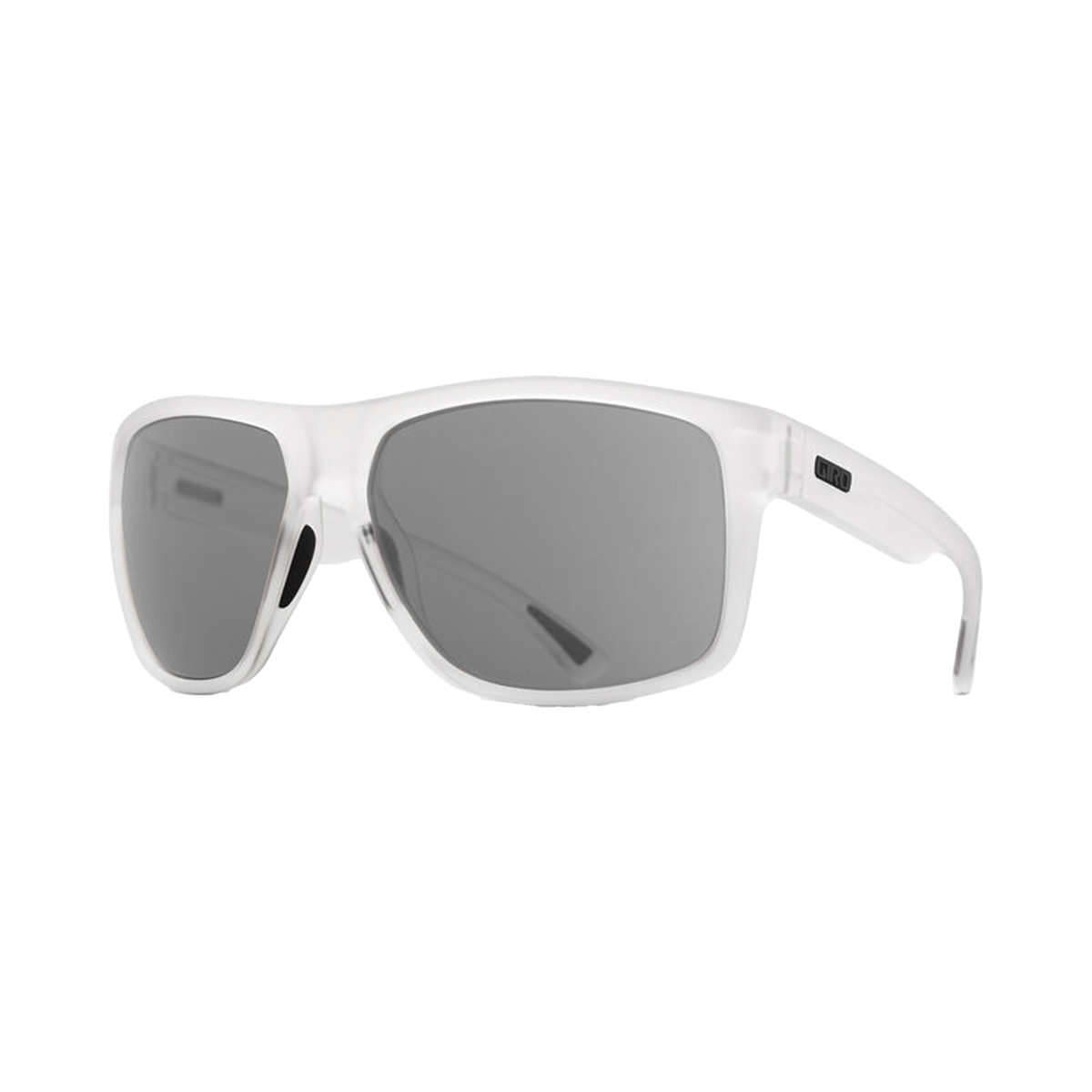 Giro Stark sunglasses with matte clear frame and gray tinted lenses
