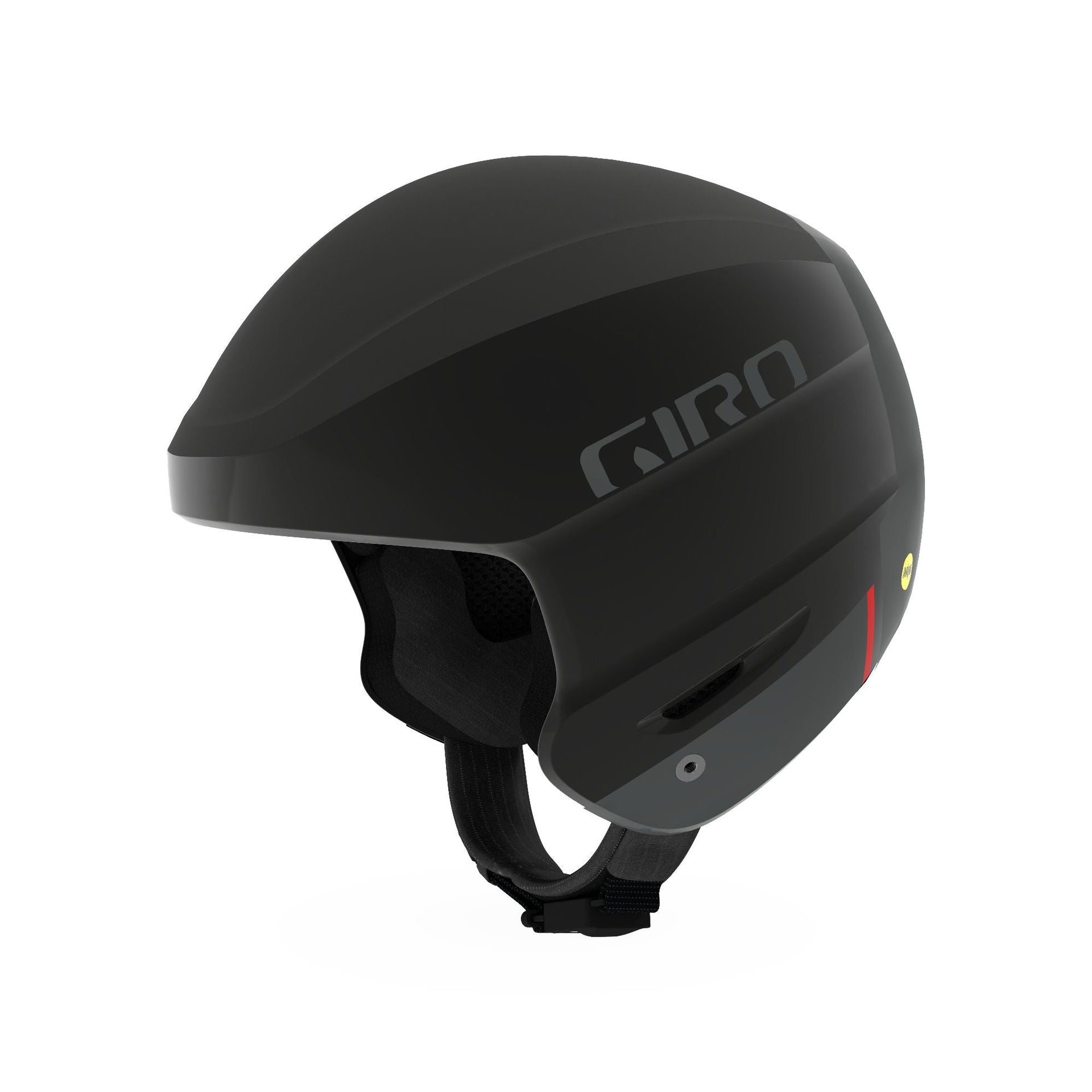 Matte black Giro Strive MIPS cycling helmet with chin strap and rear vents