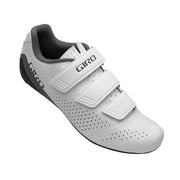 Women's cycling shoe, white mesh upper with three hook-and-loop straps