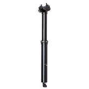 Black dropper seatpost with remote lever mount and integrated head