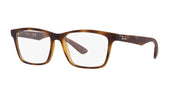 Tortoise brown rectangular prescription frames, angled side view