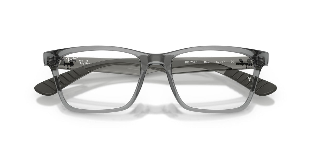 Ray-Ban RX7025 prescription eyewear frames, front view with dark temple accents