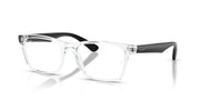 Ray-Ban RX7025 prescription eyewear frames, transparent front with dark temples