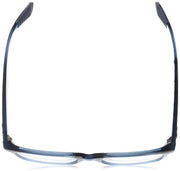 Ray-Ban RX7025 eyeglass frames, blue back view with ribbed temple details