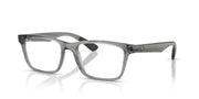 Ray-Ban RX7025 prescription eyewear frames, side angle with gray frame and dark temples