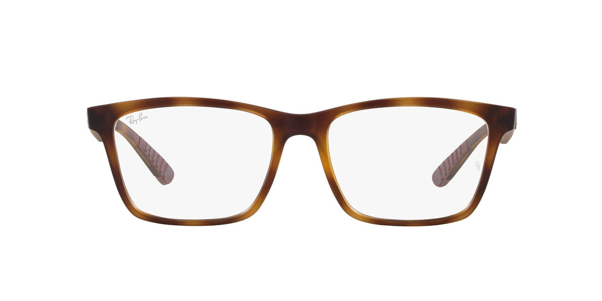 Tortoise brown rectangular prescription eyewear frames, front view