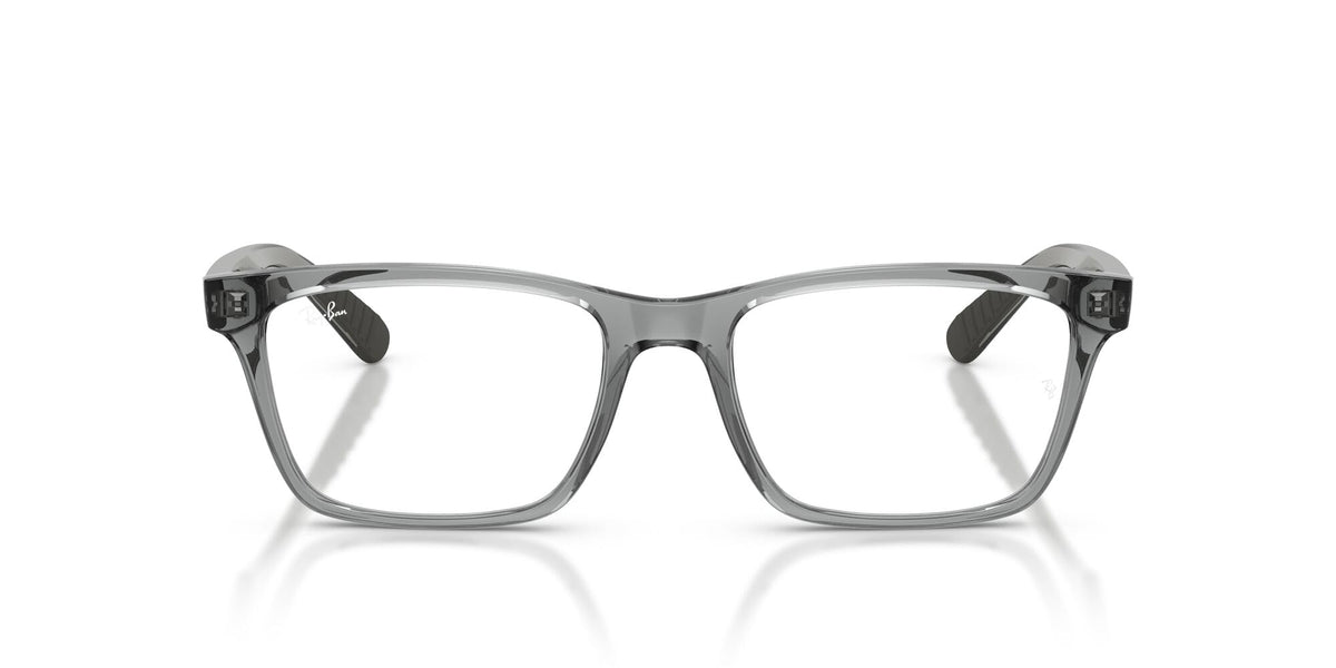 Ray-Ban RX7025 prescription eyewear frames, translucent gray front with dark temples