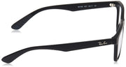 Ray-Ban RX7025 eyeglass frames, matte black style with side branding on arms