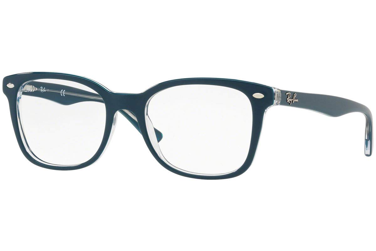 Ray-Ban RX5285 Prescription Eyewear Frames — Turquoise On Transparent/Demo Lens — view 12