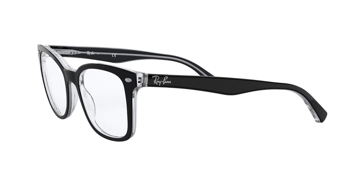 Ray-Ban RX5285 Prescription Eyewear Frames — Black On Transparent/Demo Lens — view 4