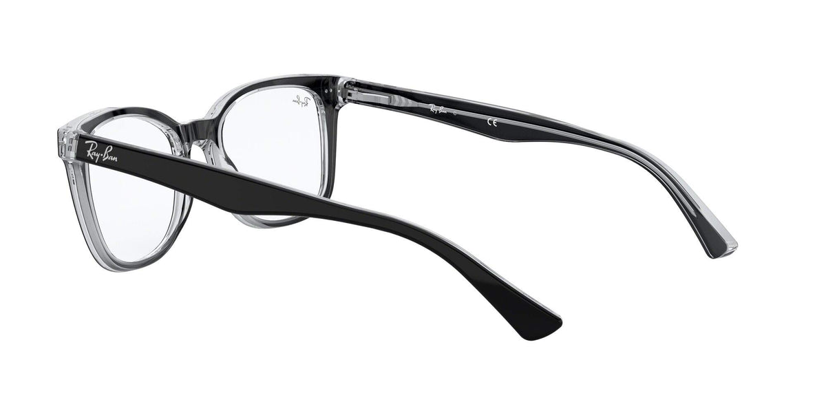 Ray-Ban RX5285 Prescription Eyewear Frames — Black On Transparent/Demo Lens — view 6