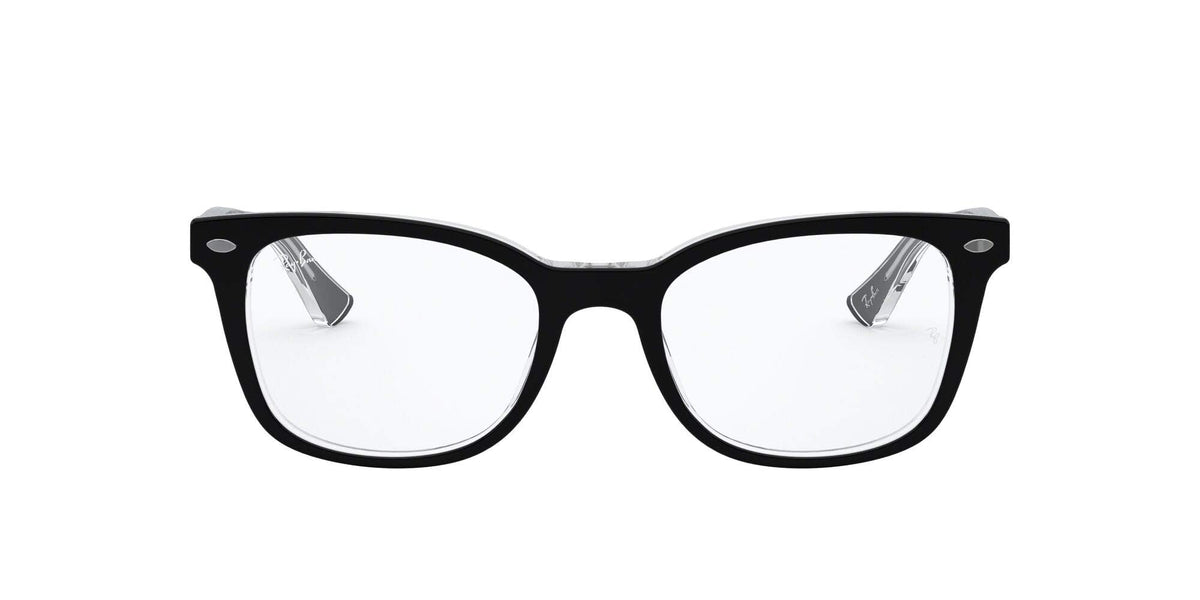 Ray-Ban RX5285 Prescription Eyewear Frames — Black On Transparent/Demo Lens — view 2