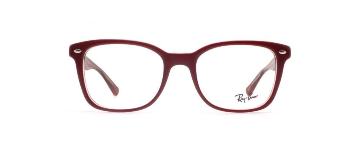 Ray-Ban RX5285 Prescription Eyewear Frames — Bordeaux On Transparent/Demo Lens — view 8