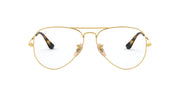 Gold prescription eyewear frames with dark demo lenses and thin metal temples