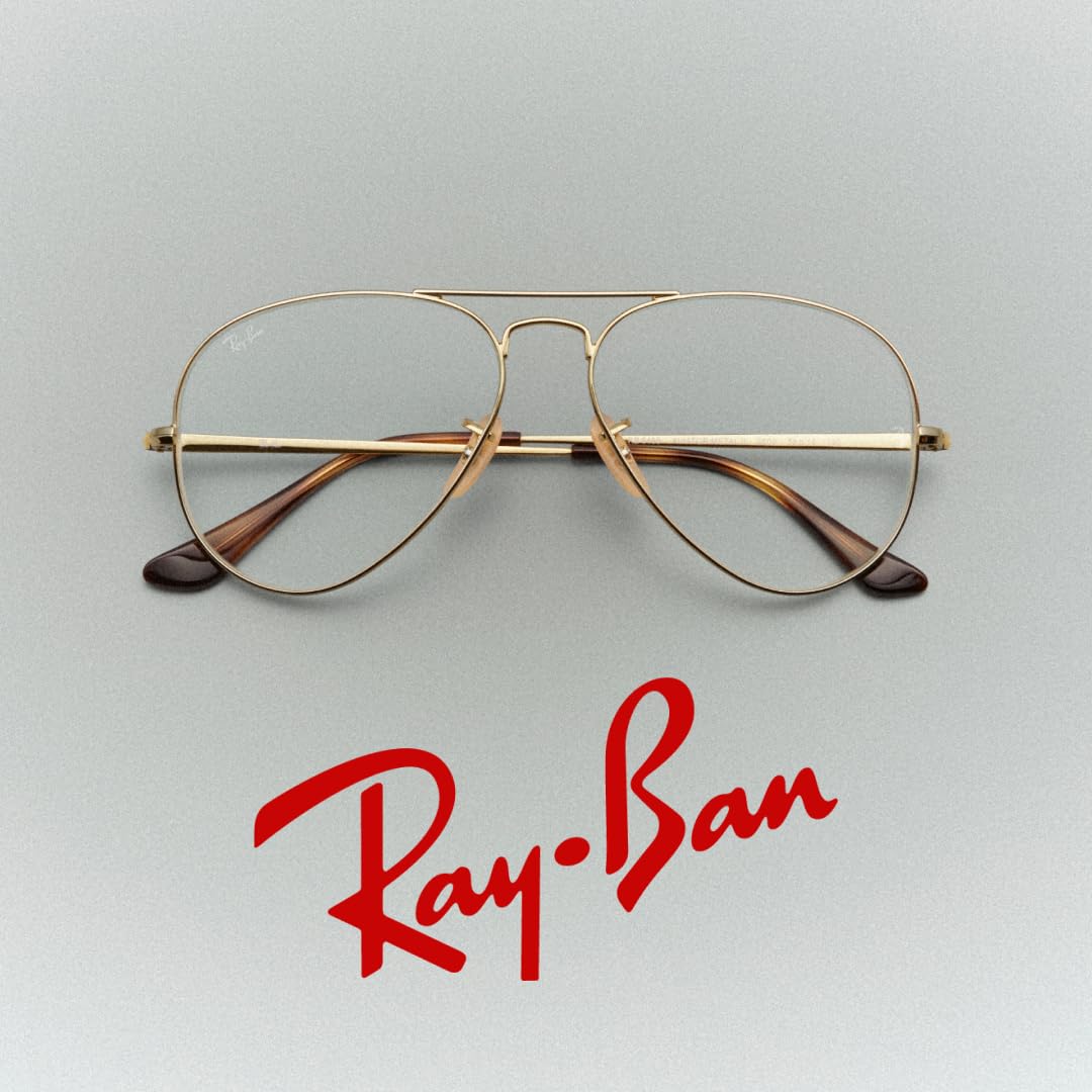 Gold prescription eyewear frames with clear lenses and brown-tinted temple tips