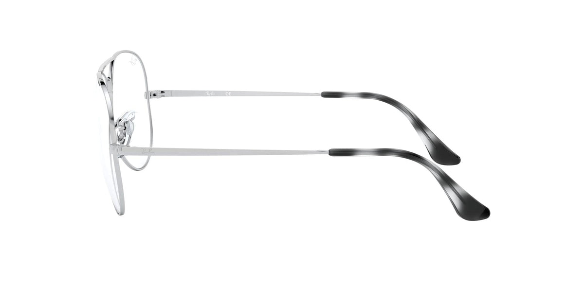 RX6489 prescription eyeglass frames, silver metal with dark temple tips