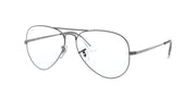 RX6489 prescription eyeglass frames, silver-gray metal round frames, side view