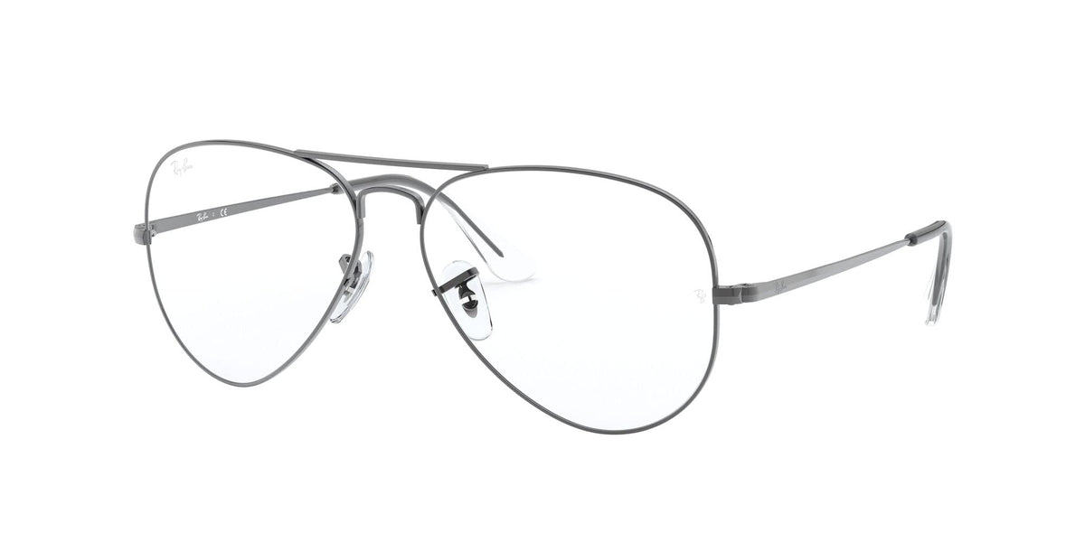 RX6489 prescription eyeglass frames, silver-gray metal round frames, side view