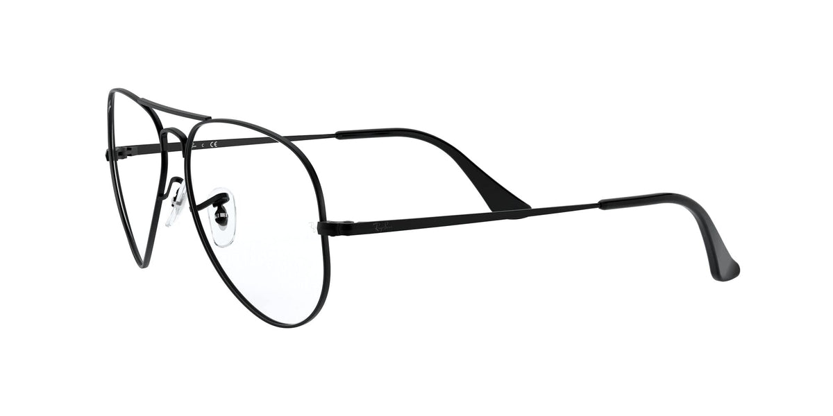 Matte black prescription eyewear frames with metal rims and dark demo lenses