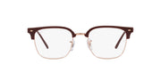 Brown prescription eyewear frames with rectangular demo lenses and metal bridge