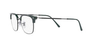 Dark prescription eyewear frames side view with rectangular demo lenses and slim metal arms