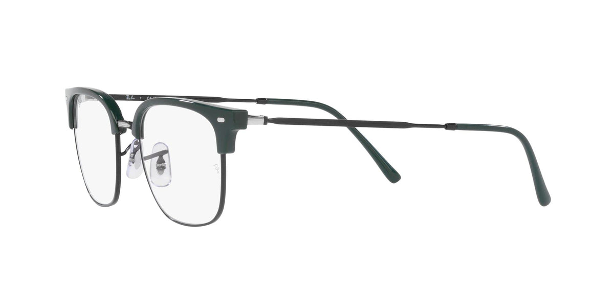 Dark prescription eyewear frames side view with rectangular demo lenses and slim metal arms