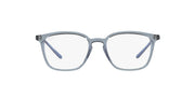 Ray-Ban RX7185 prescription frames, light blue rectangular-rim style