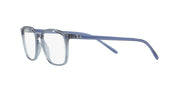 Ray-Ban RX7185 prescription frames, light blue rectangular acetate with blue temples