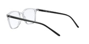 Ray-Ban RX7185 prescription eyewear frames, side view with clear lenses and dark temples