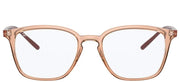 Ray-Ban RX7185 prescription eyewear frames, transparent light brown, full-rim design