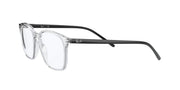 Ray-Ban RX7185 prescription eyewear frames, clear front with dark grey temples