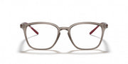 Ray-Ban RX7185 prescription eyewear frames, havana-style full-rim with red details