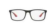Ray-Ban RX8908 prescription frames with dark finish and red temple accents