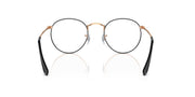 Ray-Ban round metal prescription frames, black with gold-tone accents