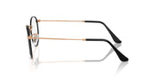 Ray-Ban round metal prescription frames, rose-gold and black temple design