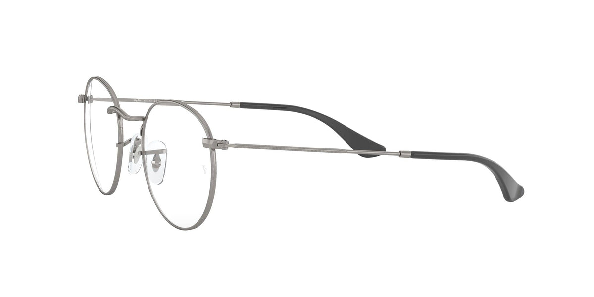 Ray-Ban RX3447V prescription frames, clear lenses, silver round frames with black temples