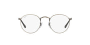 Dark metal round prescription eyewear frames, front view with clear lenses