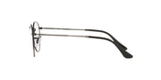 Round prescription eyewear frames, metal front with clear lens, black temple arms