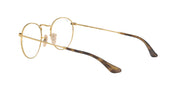Ray-Ban RX3447V prescription frames, gold round metal with tortoise-style temples