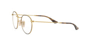 Ray-Ban RX3447V prescription frames, gold round metal with dark tortoise temple arms