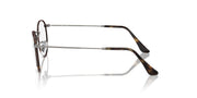 Ray-Ban round metal prescription frames, silver-tone with dark tortoise temple finish