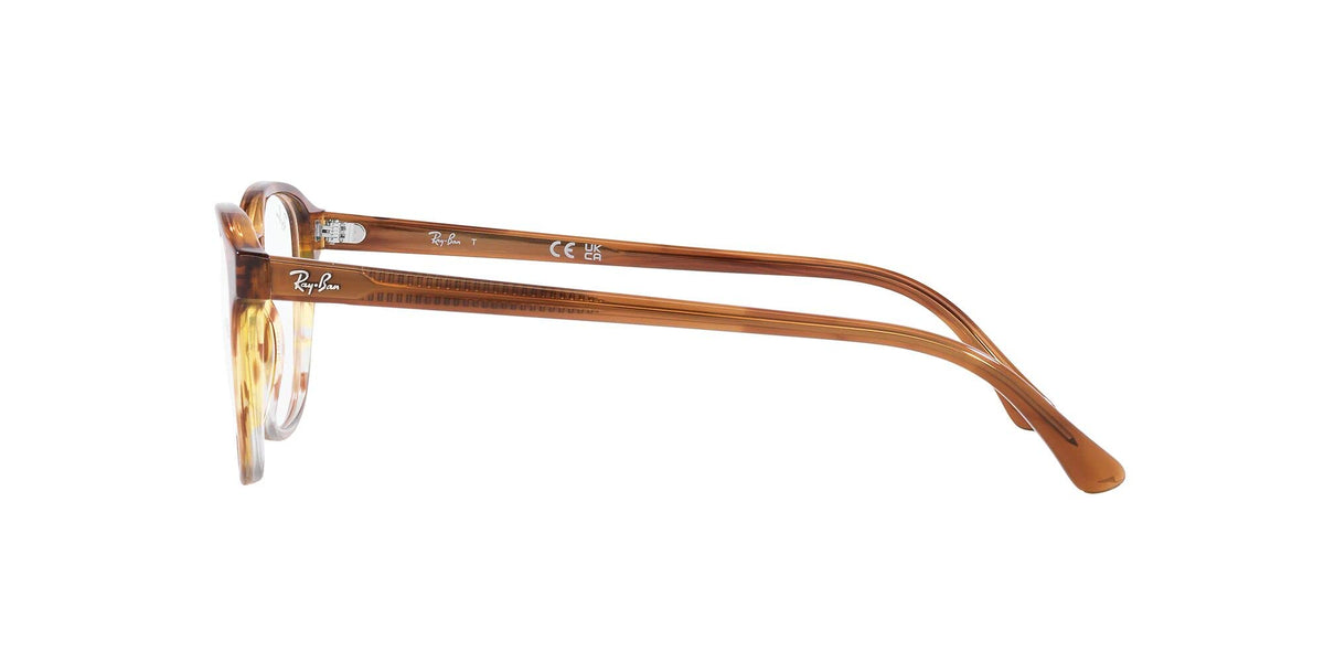 Ray-Ban RX5417 Prescription Eyewear Frames — Striped Brown Gradient Yellow/Demo Lens — view 34